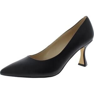 Nine West Women's Black Leather Pointed Toe Pump Heels Size 12
